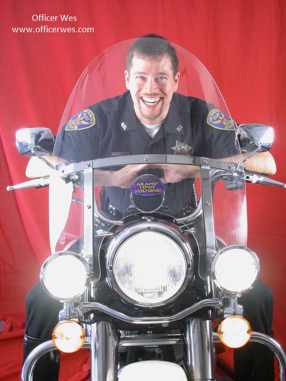 Officer Wes on his Harley Police Special, January 2003, Photos by Corwin